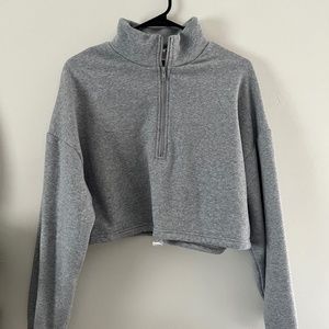 Cropped Quarter Zip Pullover